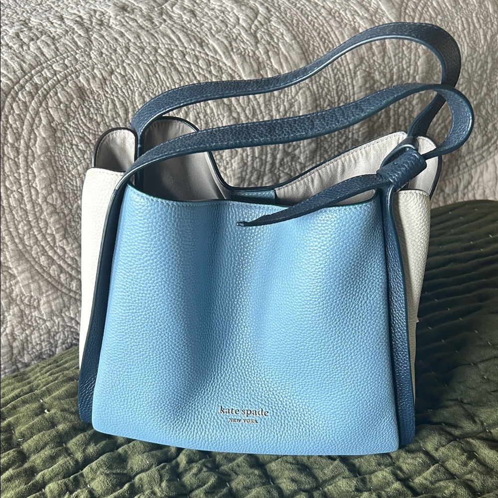 Kate Spade Light Blue and Cream Shoulder Bag